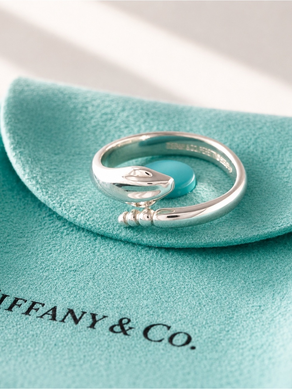 Authentic Tiffany & Co Elsa Peretti Snake Ring + COA